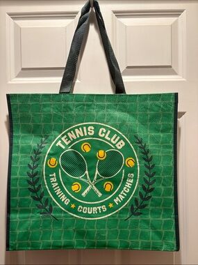 Tennis Club Reusable Tote Bag in Green Marshalls NWT 🎾